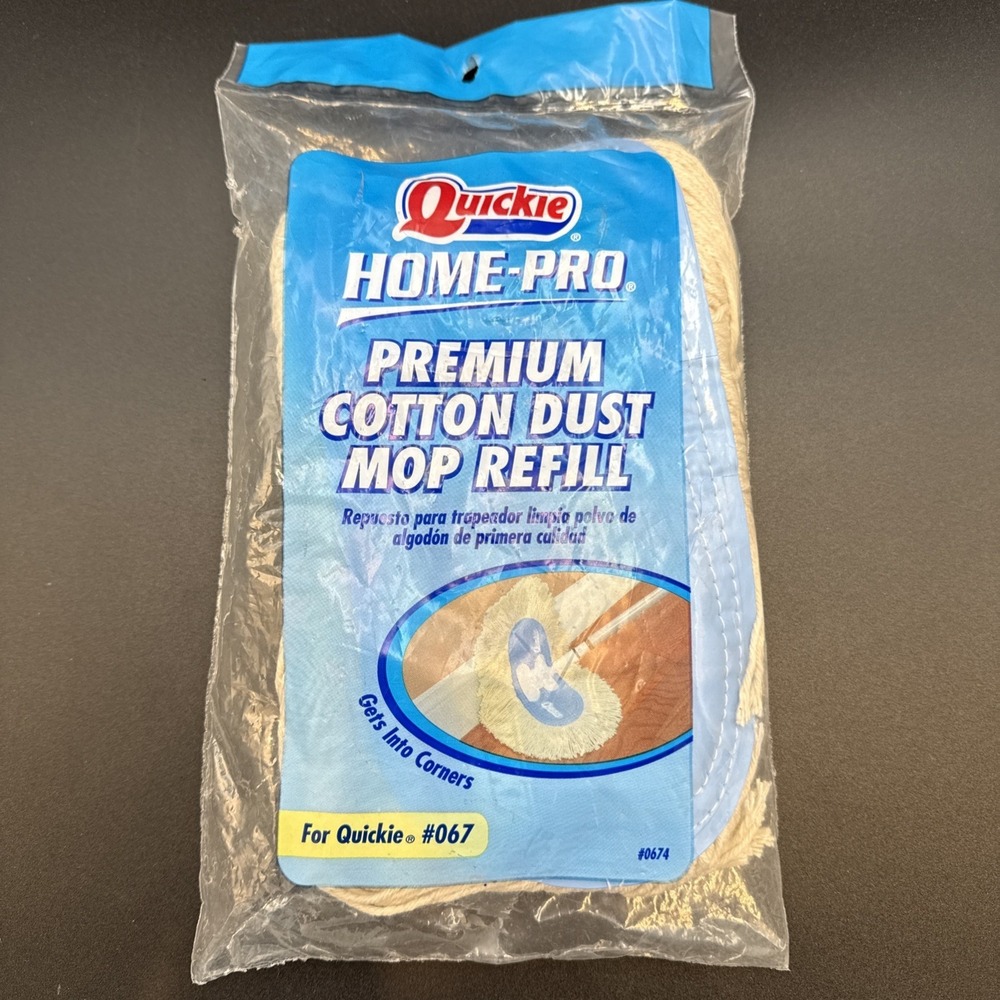 Quickie Home Pro Premium Cotton Dust Mop Refill #067‎ New Old Stock Vintage